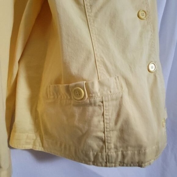 Christopher & Banks Blouse Yellow button down XL light blazer top women's EUC - Picture 4 of 11